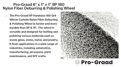 Nylon Fiber Deburring Wheel 6" x 1" x 1" 9P Hardness 180Grit - style: 6" x 1" x 1" 9P Hardness 180 Grit