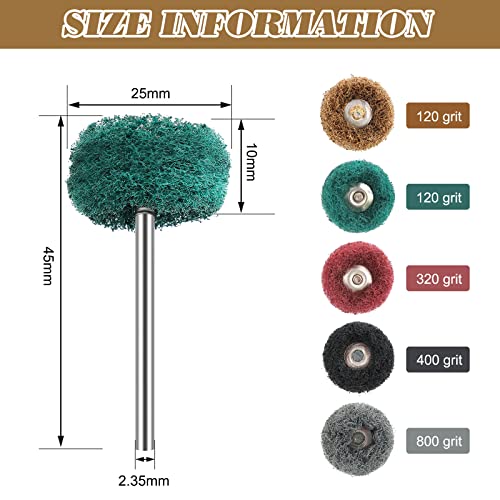 300 Pack Abrasive Wheels 1 Inch Buffing Polishing Wheel, 2.35 mm