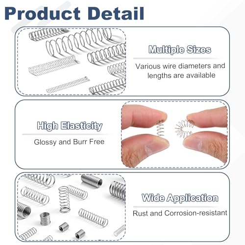 uxcell 50Pcs 304 Stainless Steel Compression Springs,0.4mmWD, 3mm ODx25mm L - size: 3mmx25mm