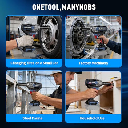 1/2-Inch Cordless Impact Wrench, 1000 Nm, Brushless (No Battery Included) - color: 1000n(no Battery Included)