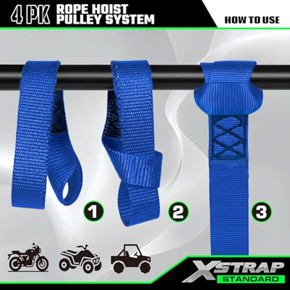 XSTRAP STANDARD Heavy-Duty 50 FT Rope Hoist, 2,000 LB Breaking Strength - color: 50ft White Standard
