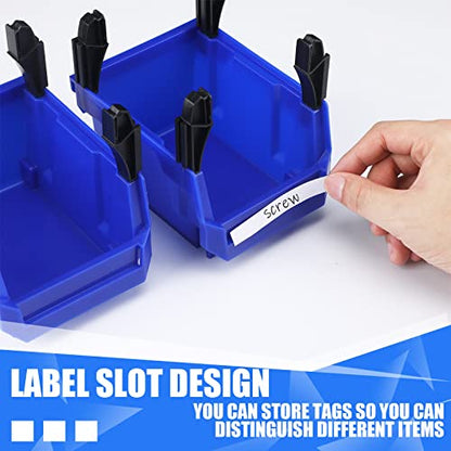 Weysat 24 Pcs Storage Bins Parts Racks, Wall Mounted Tool Storage Bins, Plastic Stackable Garage Storage Bin Organizer for Screws Bolts Nuts Nails Beads Small Hardware Parts Storage Men Gift Tools