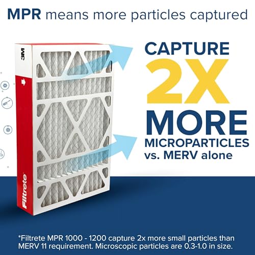 Filtrete 20x25x2 AC Furnace Air Filter, MERV 11, MPR 1000, Allergen Defense, 3-Month Pleated 2-Inch Electrostatic Air Cleaning Filter, 4 Pack (Actual Size 19.5 x 24.5 x 1.75 in) - size: 20x25x2