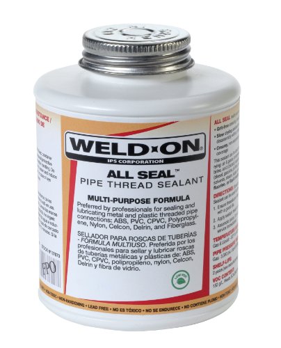 Weld-On 87665 All Seal Multi-Purpose Pipe Thread Sealant, Beige, 1/2 Pint