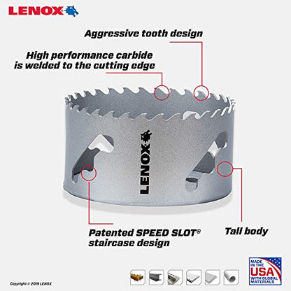 LENOX Tools Carbide Hole Saw, 3 1/2-Inch (89 mm) (LXAH3312) - style: 3 1/2-Inch (89 mm)