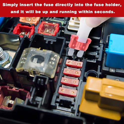 2 PCS Inline Fuse Holders, 40A 10AWG ATC/ATO Standard Vehicle Blade Fuses & Holders Kit, Waterproof Inline Fuse Block for Car Truck Marine Golf Cart, Car Accessories - color: 10AWG