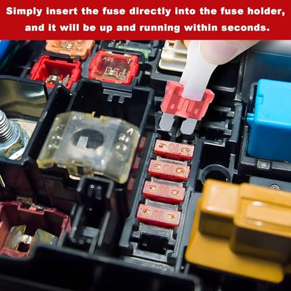 2 PCS Inline Fuse Holders, 40A 10AWG ATC/ATO Standard Vehicle Blade Fuses & Holders Kit, Waterproof Inline Fuse Block for Car Truck Marine Golf Cart, Car Accessories - color: 10AWG