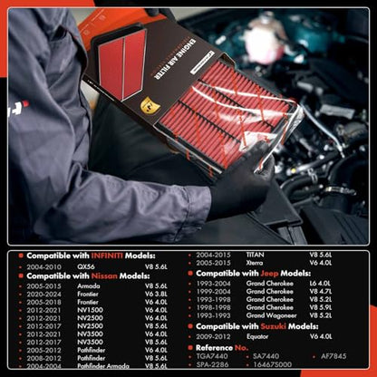 A-Premium High-performance Pre-oiled Engine Air Filter - style: Advanced Air Filter