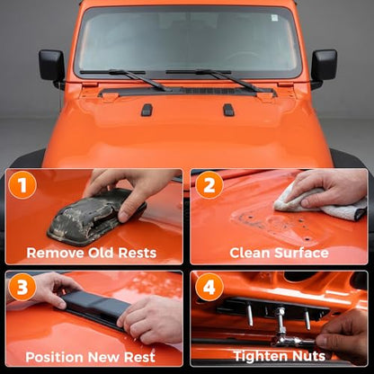 Riloer 68307300AC Hood Stop Bumper & Windshield Rest, 2pcs