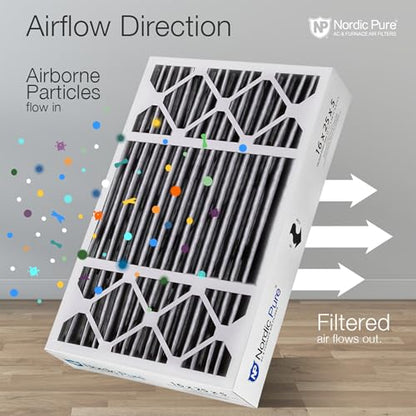 Nordic Pure 16x25x5 Pleated MERV 10 Plus Carbon Air Filters 2 Pack - style: MERV 10 P + Carbon