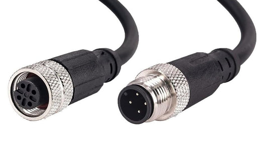 M12 4-Pin Male to Female Connector Cable – Industrial Waterproof Sensor Extension Wire, A-Coded Safe Signal Cord for Automation, Robotics, Machinery - size: 2m, style: 4pin Male to Female