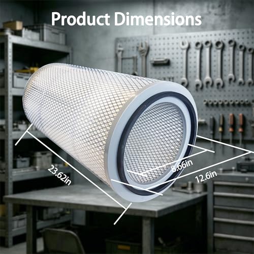 Dust Collector Filter Cartridge with Outer Mesh OD 12.6'' H 23.62'' (320 * 600mm) for Powder Dust Collector Sand Blast Coating Shot Blasting Machine Filter Element - size: 320*600