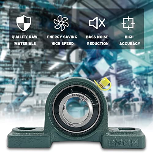 UCP205-16 Pillow Block Bearing 1 inch Shaft Pack of 2 Mounted Bearings p205 Cast Iron with 1" Bore, Self Alignment - size: UCP205-16-2pcs