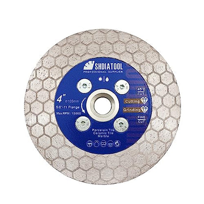 SHDIATOOL Diamond Saw Blade 4-inch, Tile Cutting Grinding Disc Wheel 105mm for Porcelain Ceramic Granite Marble Artificial Stone - size: 4" Hexagon Shape