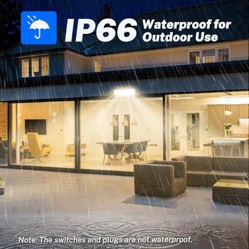 2 Pack LED Shop Lights, 3000K Warm White Plug in Garage Light Waterproof - size: Warm 2pcs