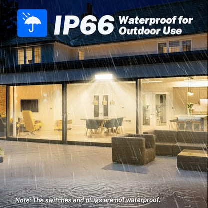 2 Pack LED Shop Lights, 3000K Warm White Plug in Garage Light Waterproof - size: Warm 2pcs
