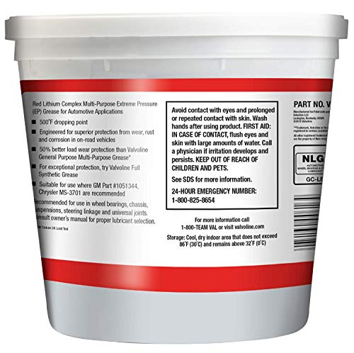 Valvoline Multi-Vehicle High Temperature Red Grease 4 LB Tub - size: 4 LB Tub