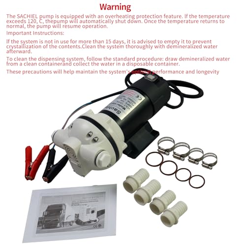 Sachiel DC 12V DEF Transfer Pump for Diesel Exhaust Fluid, Diaphragm Irrigation Self-Priming Electric Water Pump, Chemical Transfer Compatible, 400W, 10.6 GPM, 36ft Lift - style: 12V DEF TRANFER PUMP