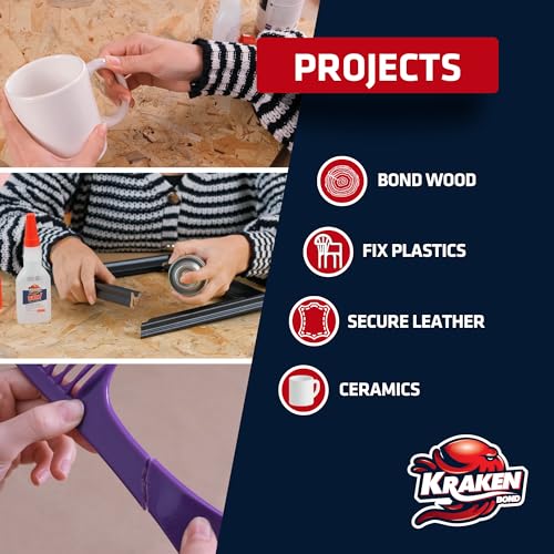 Kraken Bond Wow! CA Glue Set (2x1.75 oz) + Activator Spray (2x6.75 oz) –Super Fast Cyanoacrylate Adhesive Kit for Wood, Plastic, Ceramic, Craft -DIY Repair – 2X Ext. Bottles & 10X Nozzles Inc. 2 Pack - size: Medium Pack