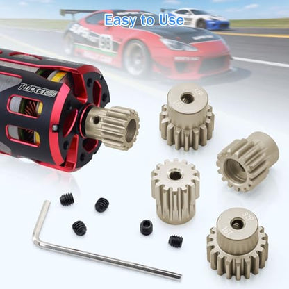 32P Pinion Gear Sets 14T 15T 16T 17T 18T for Shaft 3.175 RC Motor Compatible with HPI Kyosho Losi Axial Tamiya 1/10 RC Car Monster Truck Upgrade Parts (7075 Aluminum) - size: 14T 15T 16T 17T 18T