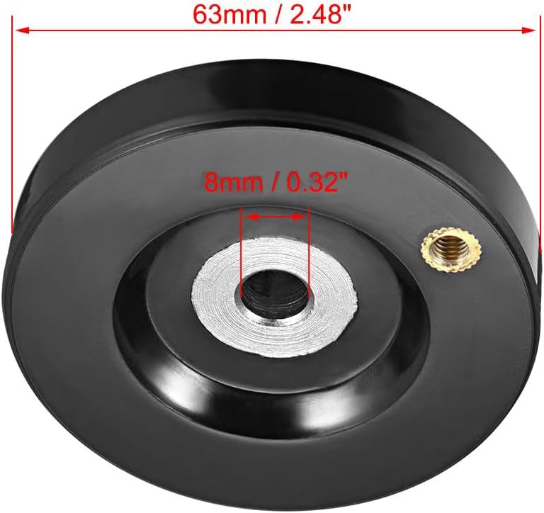 Hand Wheel for Industrial Machine Tools Milling Machine Lathes Grinders Plastic Machine Hand Wheel with Revolving Handle 63mm Diameter 8mm Hole - size: 8mm Hole