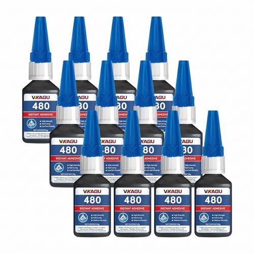 480 Super Glue Instant Adhesive 20g Suitable for Metal Plastic and Rubber Black 12 Pack - size: 480, style: 12 Pack