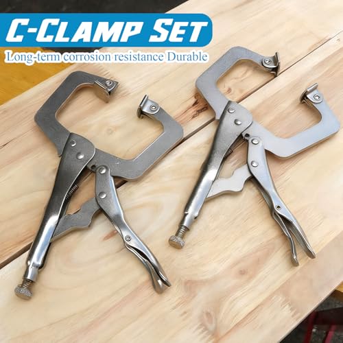 10 Pcs 6 Inch Locking C Clamp Heavy Duty Welding Clamps Pliers Vise Grip Clamps with Swivel Pad with Regular Tip and Swivel Pad for Craftsmen Home Workshop - size: 6.5 Inch,Set of 10