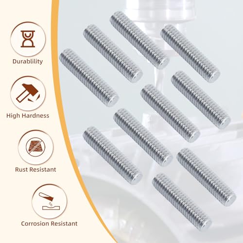 M6 x 25mm Threaded Rod, 10Pcs 304 Steel