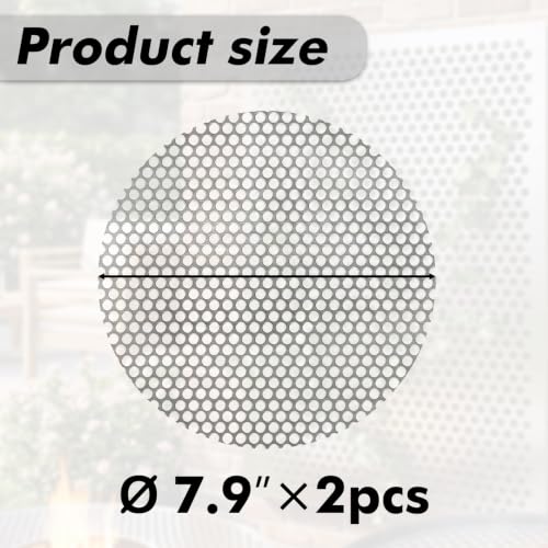2pcs 7.9'' Round Perforated Stainless Steel Sheet, 0.2" Aperture (About 1/5",5mm), 19 Gauge 304 Stainless Steel Mesh Panel, Flue Ventilation, Filtration, Speaker Grille - color: 2pcs 7.9'' Round