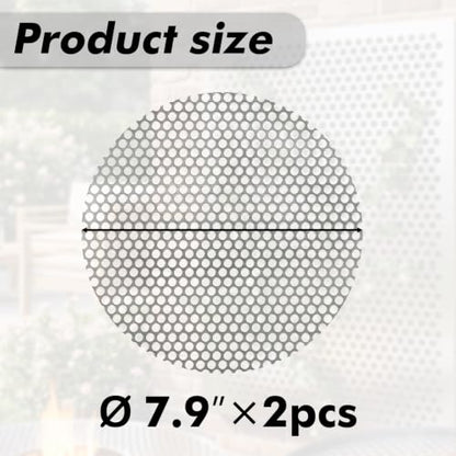 2pcs 7.9'' Round Perforated Stainless Steel Sheet, 0.2" Aperture (About 1/5",5mm), 19 Gauge 304 Stainless Steel Mesh Panel, Flue Ventilation, Filtration, Speaker Grille - color: 2pcs 7.9'' Round