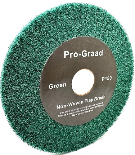 6" x 1/2" P180 Grit Green Non-Woven Flap Brush Wheel - style: 6" x 1/2" x 1" Green