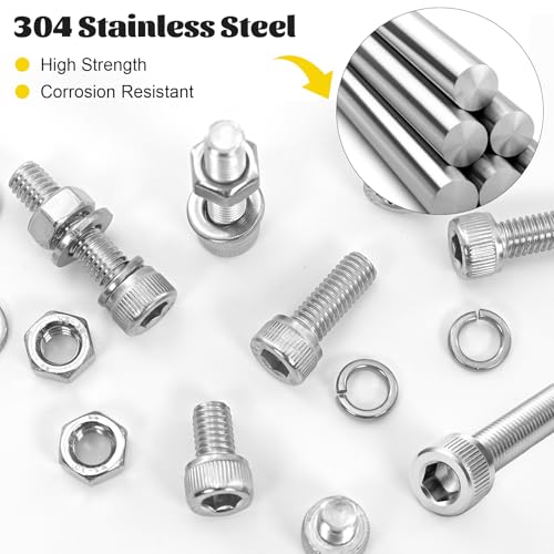 1260PCS M2 Socket Head Screws Assortment Kit, M2x4/6/8/10/12/16/20 mm - size: SS M2 1260pcs