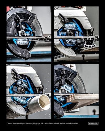 CRALY 7-1/4 Inch 56 Teeth Aluminum and Non-Ferrous Metal Cutting Circular Saw Blade, 5/8 Inch Arbor, Carbide Tipped, Thin Kerf, Black Ice™, for Medium Aluminum, Plastic, Composite(C0756AL) - size: 7-1/4", 5/8" arbor, 56T