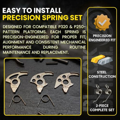 2-Piece Precision Compression Spring Set – Compatible with P/320 & P/250-Pattern Platforms - Durable Steel Construction - Drop-in Maintenance & Replacement Kit - Consistent Mechanical Performance