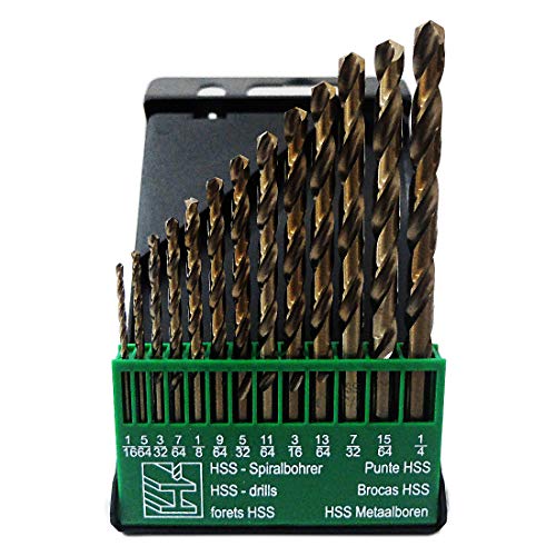 13-Piece M35 Cobalt Drill Bit Set, 1/16-Inch to 1/4-Inch - size: 1/16-1/4 in