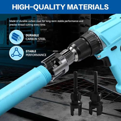 3Pcs PVC Pipe Threader Tool Kit,Dual-Function Internal