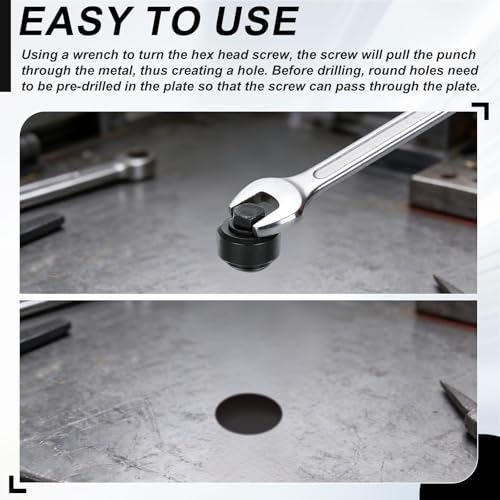 HARFINGTON Sheet Metal Hole Punch 1-1/8" Bearing Steel Circle Hole Puncher - size: 1-1/8"
