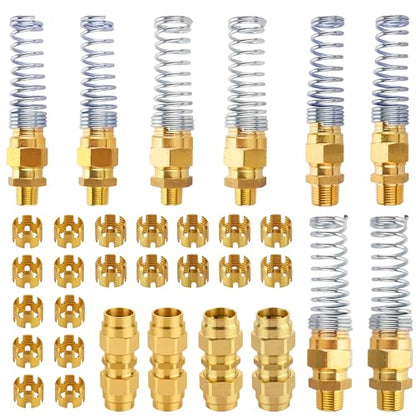 32PCS Brass DOT Air Brake Hose End Fitting Assortment Kit for Replacement - style: 32PCS