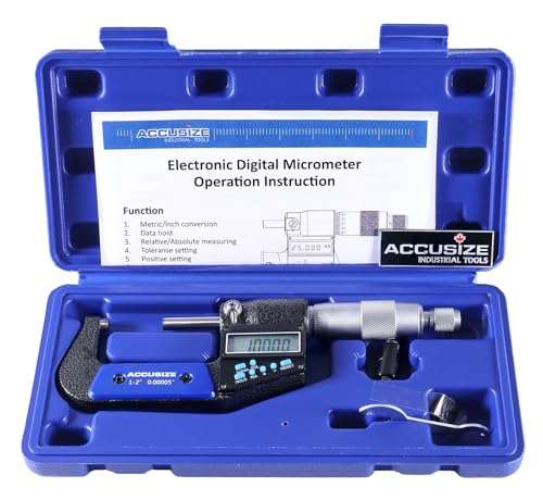 Accusize Industrial Tools Digital Micrometer, 1-2"/25-50 mm, AC21-2022 - size: 1-2'' / 25-50 mm