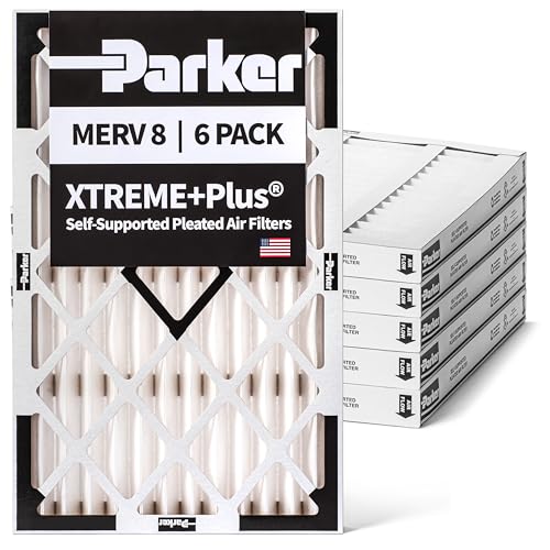 Parker 14x25x2 MERV 8 Xtreme Plus Pleated HVAC Air Filter. 6 Pack - style: 14 x 25 x 2