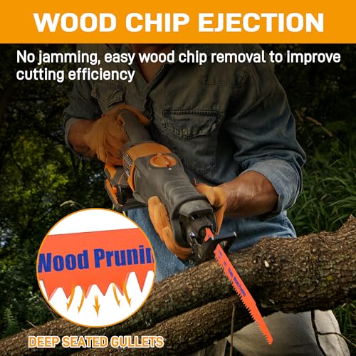 14-Piece Reciprocating Saw Blade Set, Wood Cutting Blades, CRV Materials - size: 14 Count (Pack of 1)