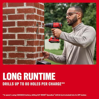 CRAFTSMAN 20V MAX 1/2 Cordless Hammer Drill, Includes Battery (2 Ah), Charger and Double Ended Bit, Variable Speed Power Hammer Drill with LED Light (CMCD712D1)