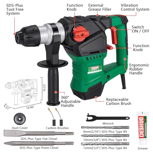 1-1/4" Heavy Duty SDS-Plus Rotary Hammer Drill for Concrete/Masonry