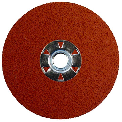 Weiler 69880 Tiger Ceramic Alumina Resin Fiber Sanding & Grinding Disc, 4-1/2" Diameter, 24 Grit, 5/8" - 11 Hub (Pack of 25) - size: 5/8"-11 Hub, style: 24 Grit