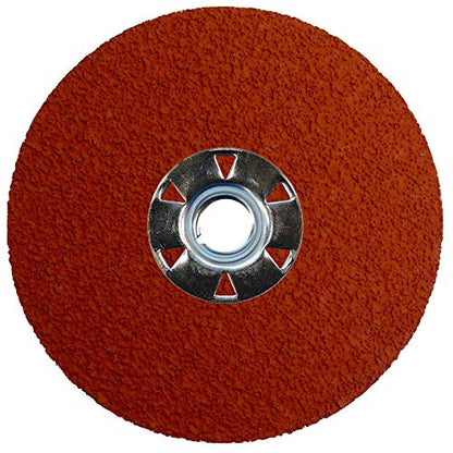 Weiler 69880 Tiger Ceramic Alumina Resin Fiber Sanding & Grinding Disc, 4-1/2" Diameter, 24 Grit, 5/8" - 11 Hub (Pack of 25) - size: 5/8"-11 Hub, style: 24 Grit