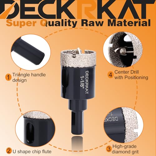 1-1/8 Inch Diamond Hole-Saw Bits with Pilot Drill Bit - 2pc 1-1/8" Diamond Tipped Tile Hole Saws with Guiding Bit Accurate Drilling for Porcelain Tile Ceramic Pottery Granite Stone Glass Bottles 28mm - size: 1-1/8”