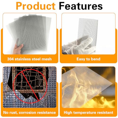 6 Pack 12×8 Inch Wire Mesh Screen, 20 Mesh Metal Stainless Steel Mesh