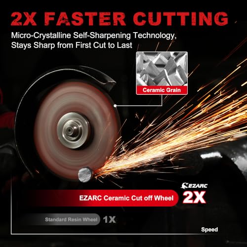 EZARC 4.5" Ceramic Cut-Off Wheels for Stainless Steel & Metal, 25-Pack