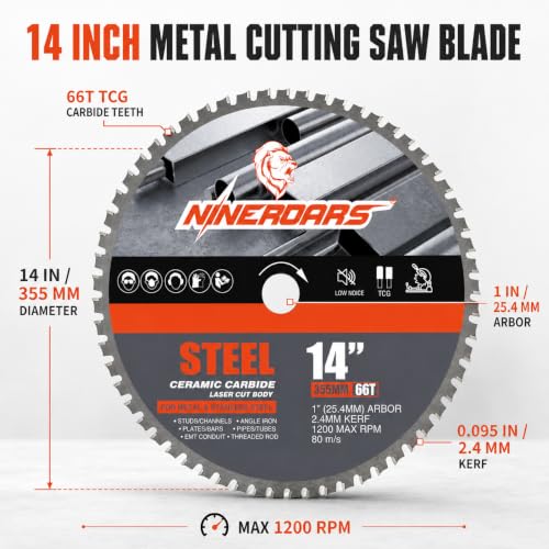 14 Inch 66T Carbide Metal Cutting Saw Blade for Steel - size: 14 Inch-66T