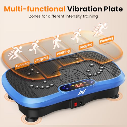 AXV Vibration Plate Exercise Machine Fitness Platform Body Vibrating Board - color: SLIM.BLUE